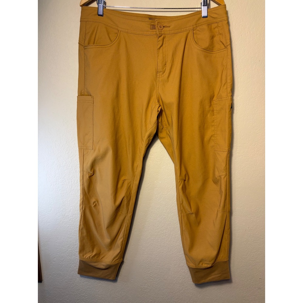 prAna Womens 14/RG Standard Camel/Brown Hiking Cargo Jogger Pant Outdoor Trail